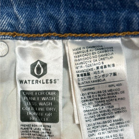 Levi’s 501 Distressed High-Rise Denim Shorts - Blue - Picture 6 of 9